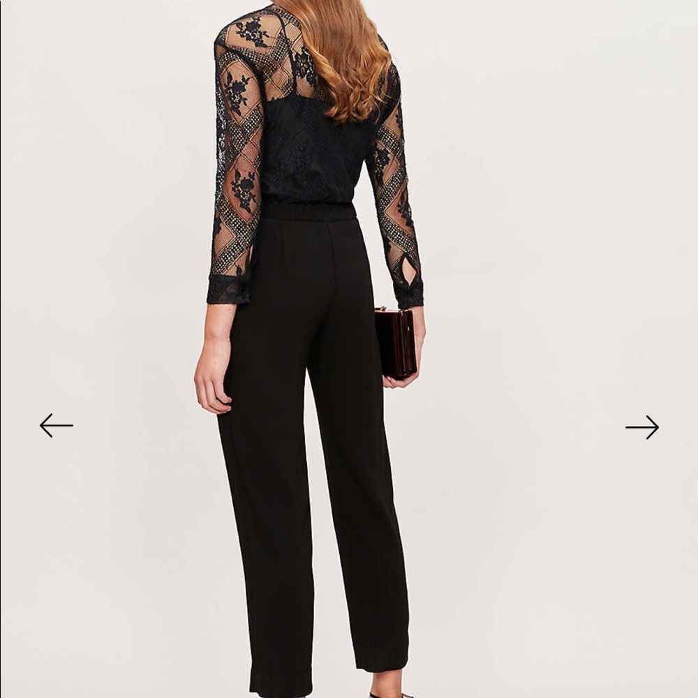 NEW MAJE Lace-panel straight-leg crepe jumpsuit 34 - Picture 4 of 13